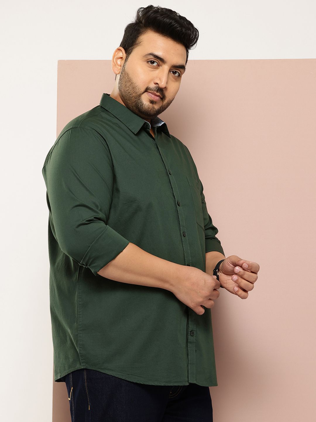 Thomas Scott Plus Size Regular Fit Button Down Collar Shirt