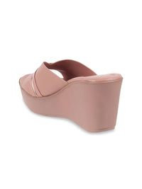 Metro Solid Wedge Heels With Open Back