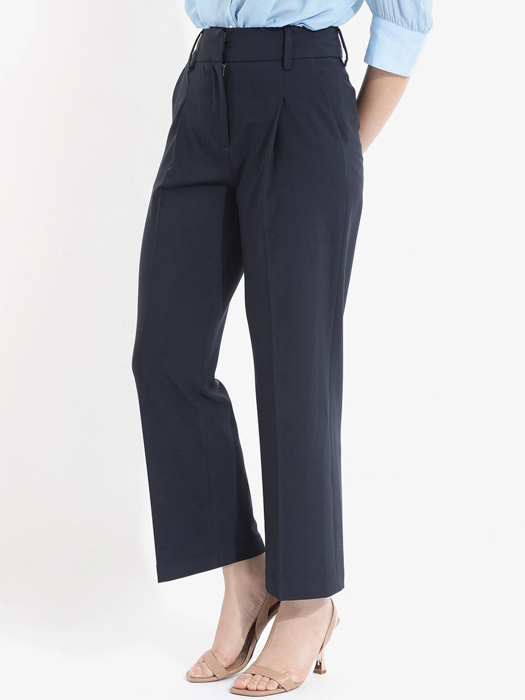 RAREISM Women Straight Fit High-Rise Trousers