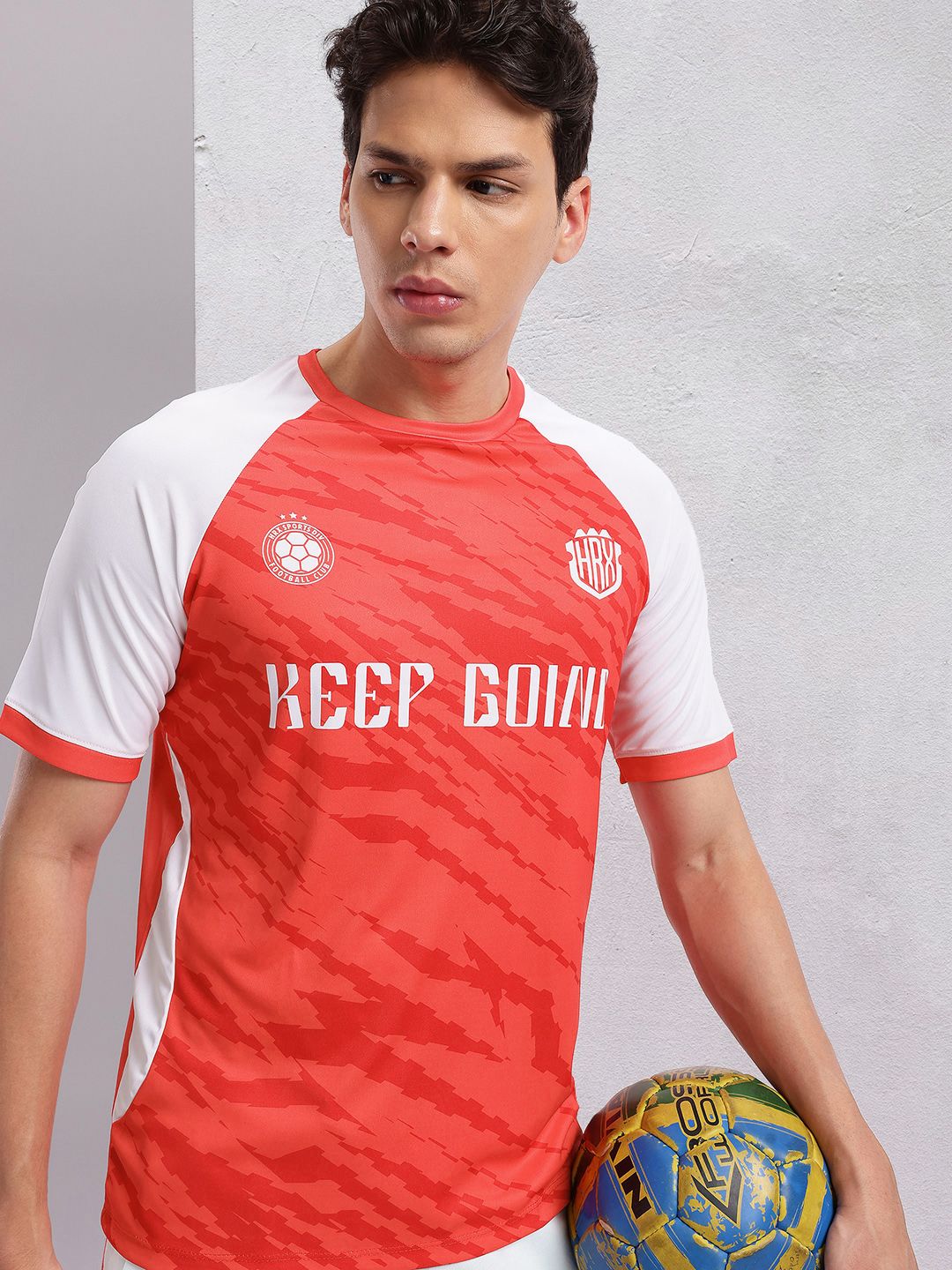 HRX by Hrithik Roshan Brand Logo Printed Football T-shirt