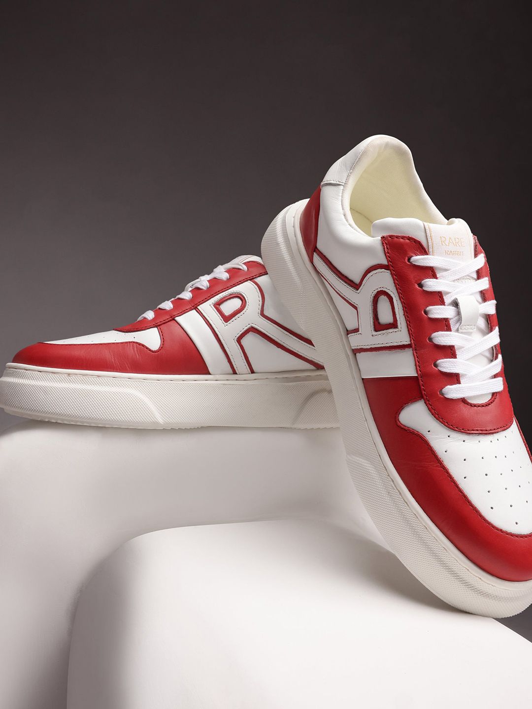 RARE RABBIT Men Cygnus Pro Colourblocked Leather Sneakers