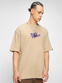 Bewakoof Warrior King Printed Drop-Shoulder Sleeves Oversized Cotton T-shirt