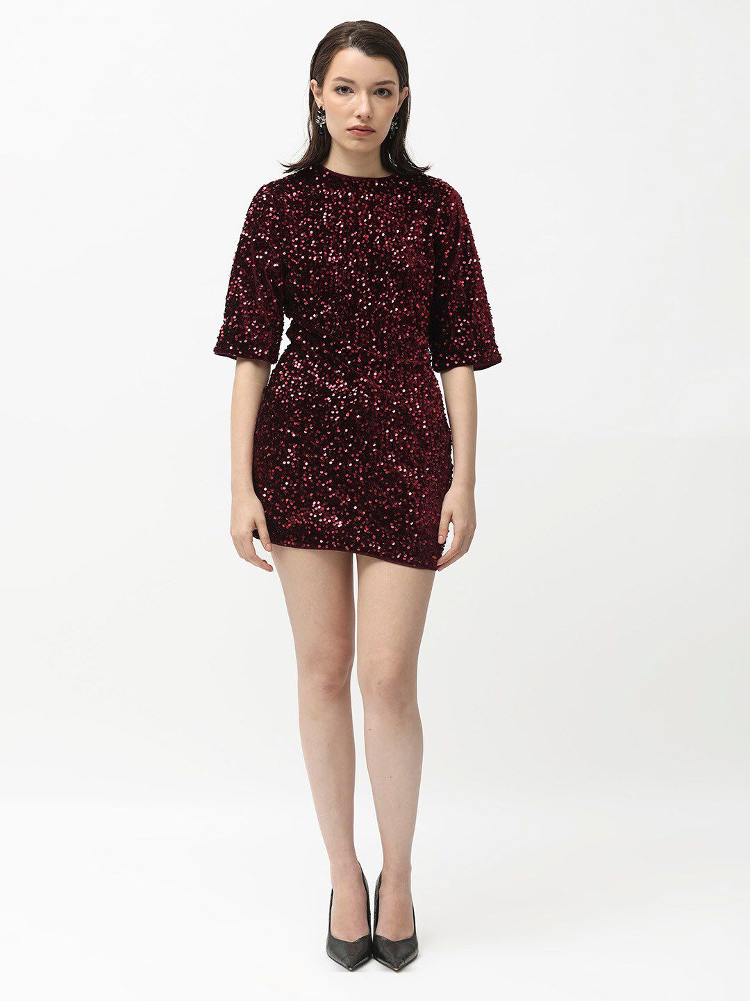 RAREISM Embellished Sequinned Sheath Mini Dress