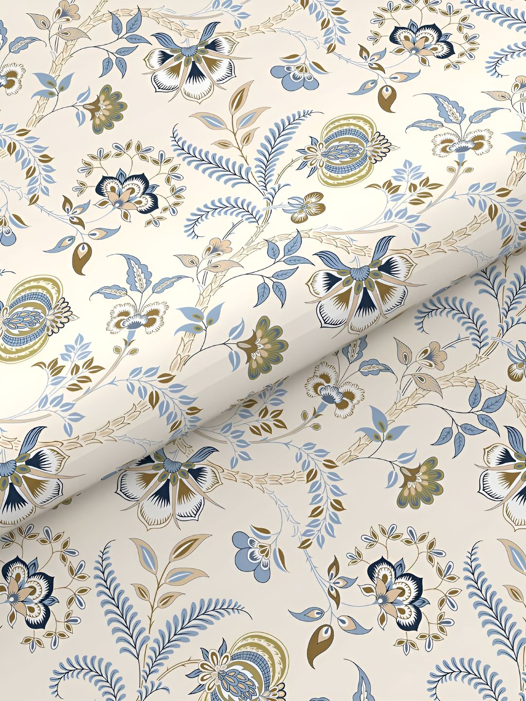 MYTRIDENT Doris Meadow Powder Flat 144TC Queen Cotton 1 Bedsheet with 2 Pillow Covers