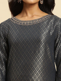 W Ethnic Motifs Woven Design Straight Kurta