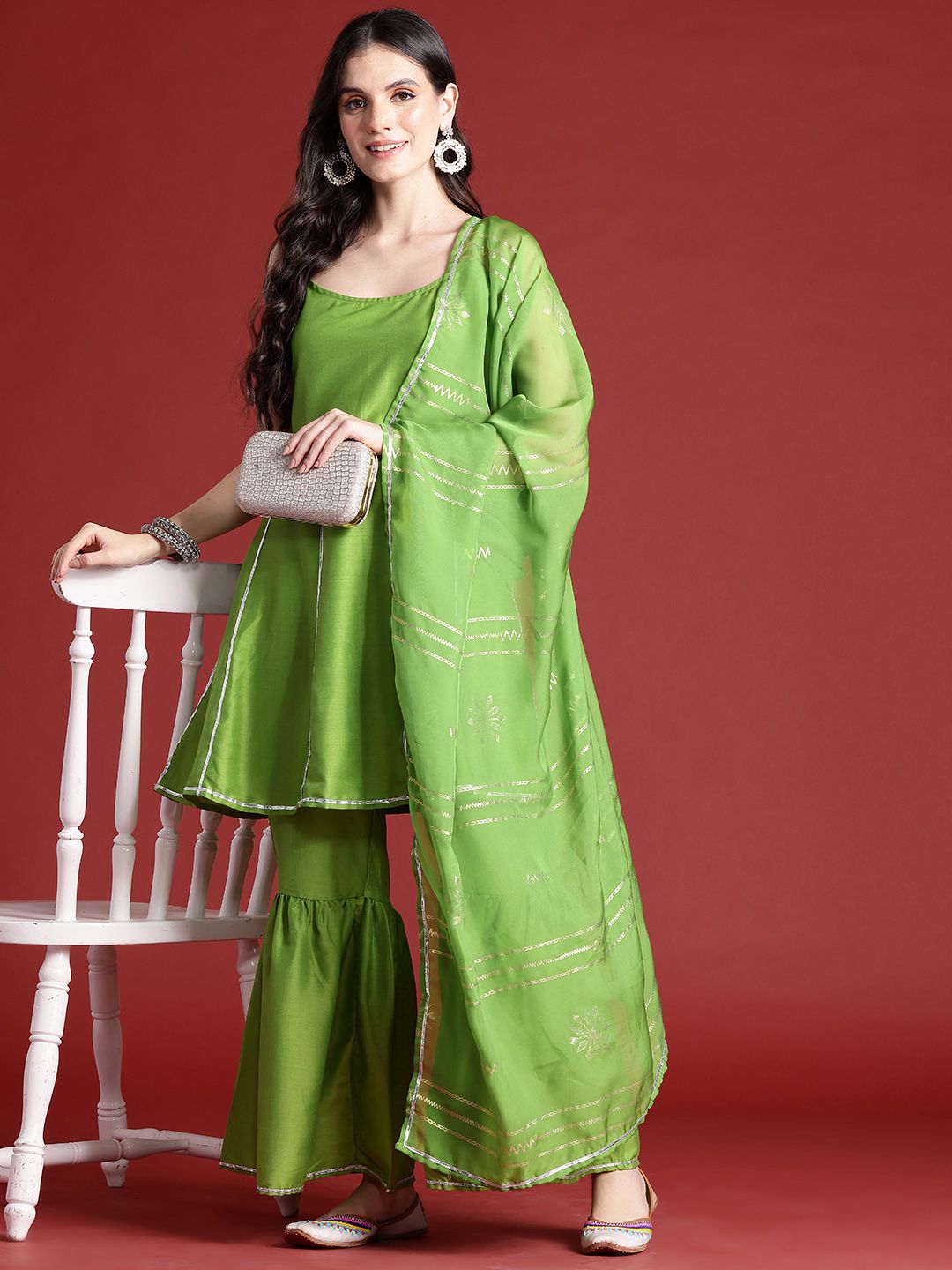 Anouk Regular Kurta With Sharara & Dupatta