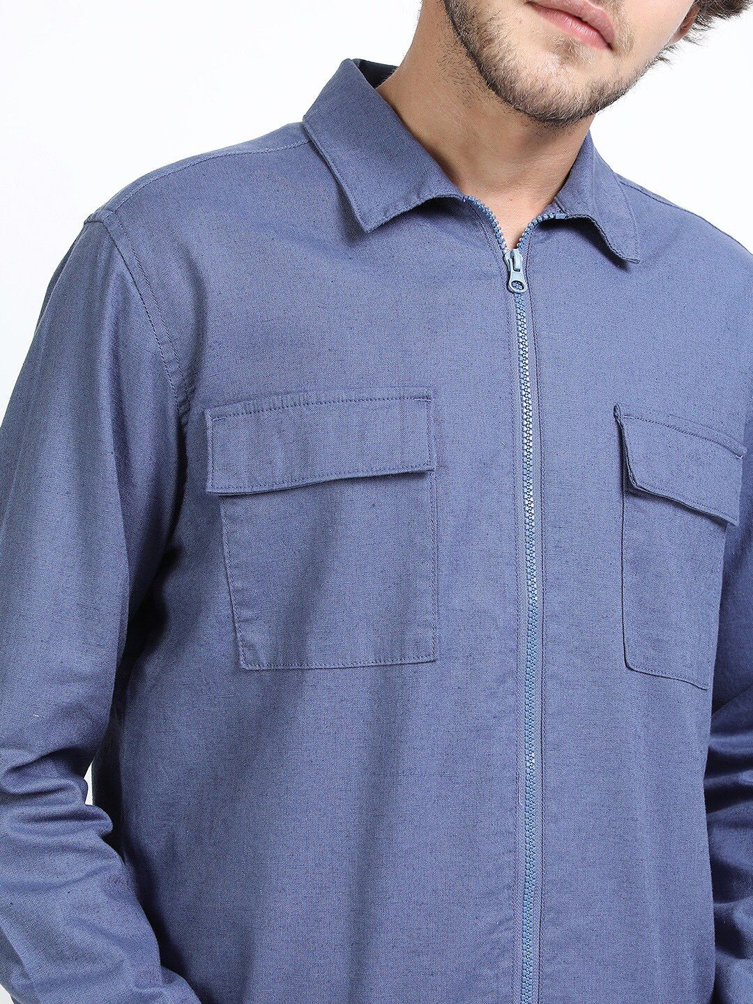 HIGHLANDER Men Blue Colourblocked Tailored Jacket