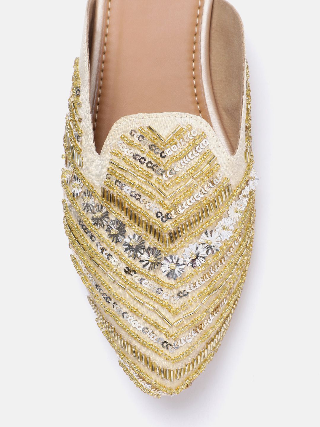 House of Pataudi Women Beads Embellished Ethnic Mules