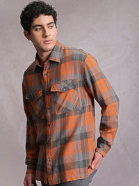 Locomotive Dobby Textured Checked Utility Pocket Overshirt