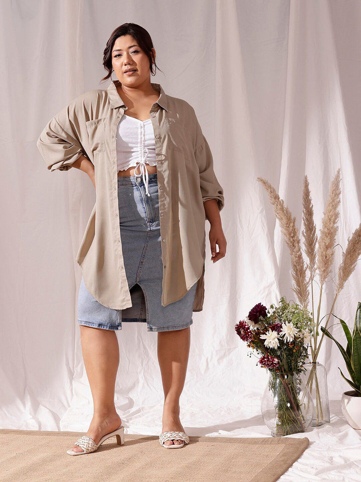 CURVY STREET Plus Size Comfort Casual Shirt