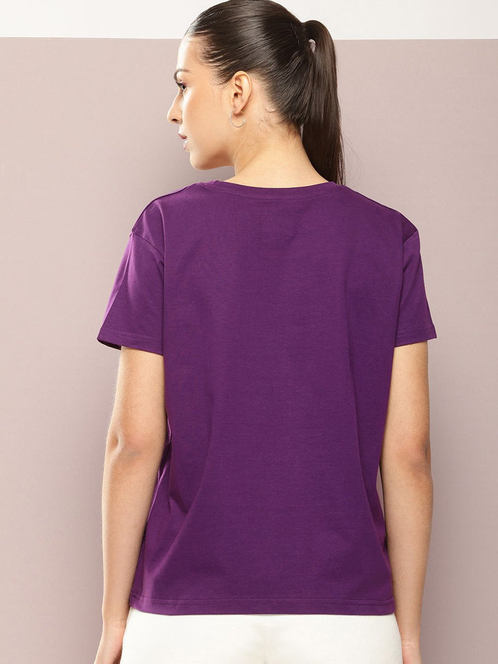 DILLINGER Women Typography Printed Pure Cotton Boxy T-shirt