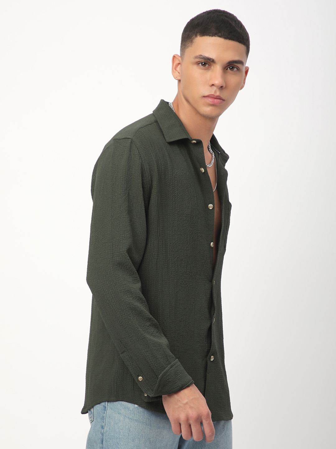VASTRADO Men Classic Slim Fit Opaque Casual Shirt