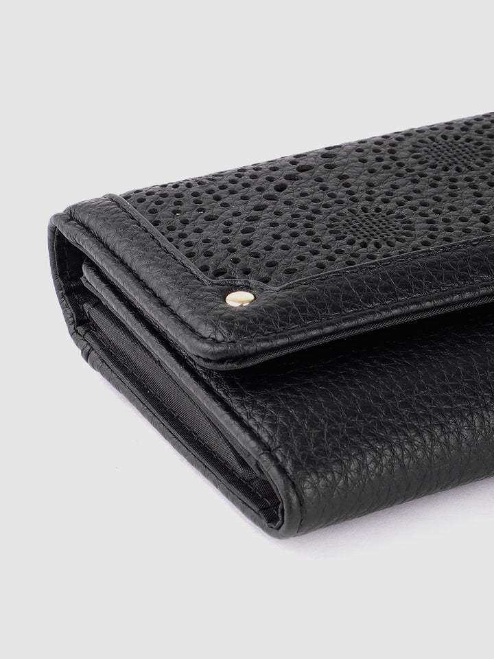 Lino Perros Women Laser Cut Detail Three Fold Wallet