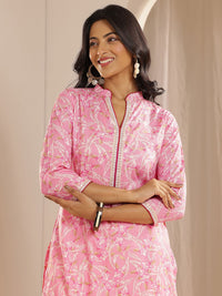 Libas Floral Printed Straight Sequinned Kurta with Trousers & Dupatta