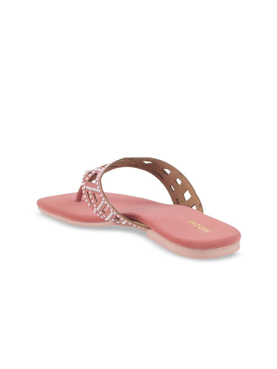 Mochi Embellished Open Toe Flats
