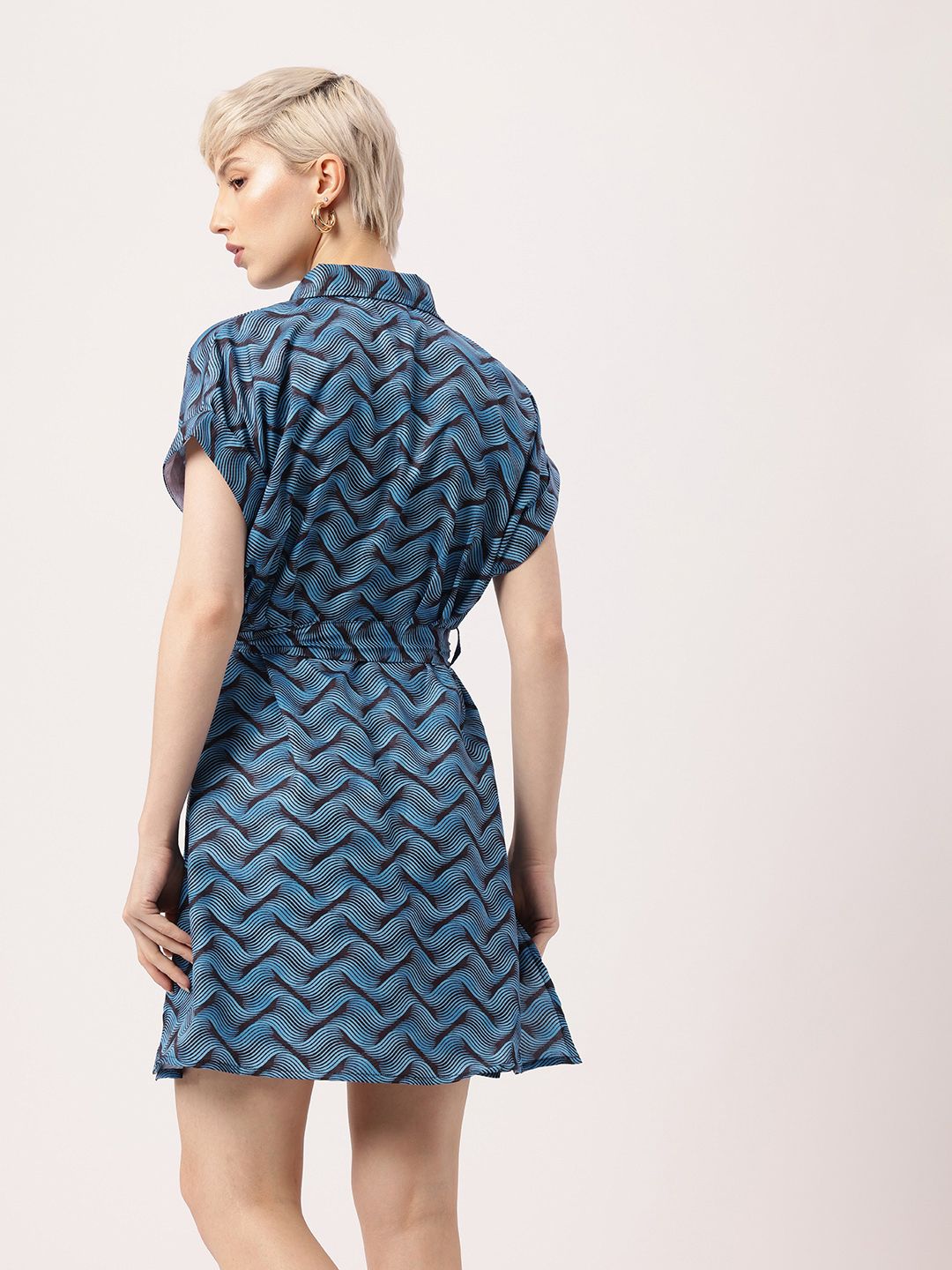 Kawaii Feminine Whimsical Waves Shirt Style Dress