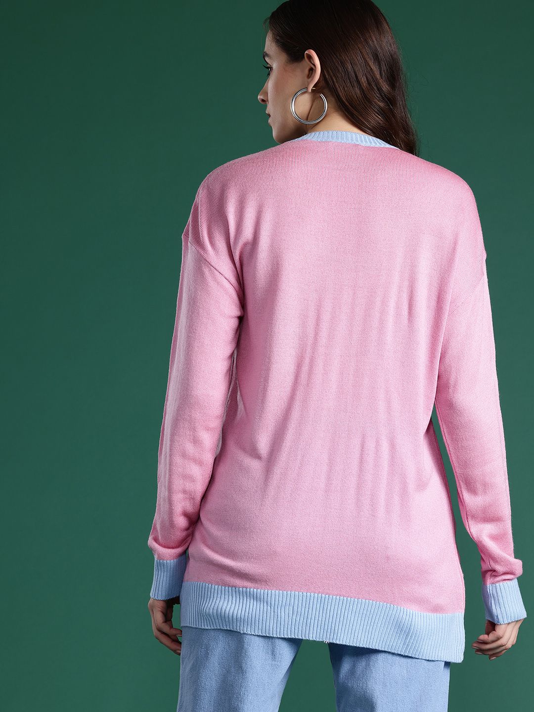 DressBerry Women Typography Longline Acrylic Pullover