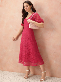 all about you Floral Lace A-Line Midi Dress