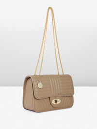 DressBerry Textured Structured Shoulder Bag with Quilted