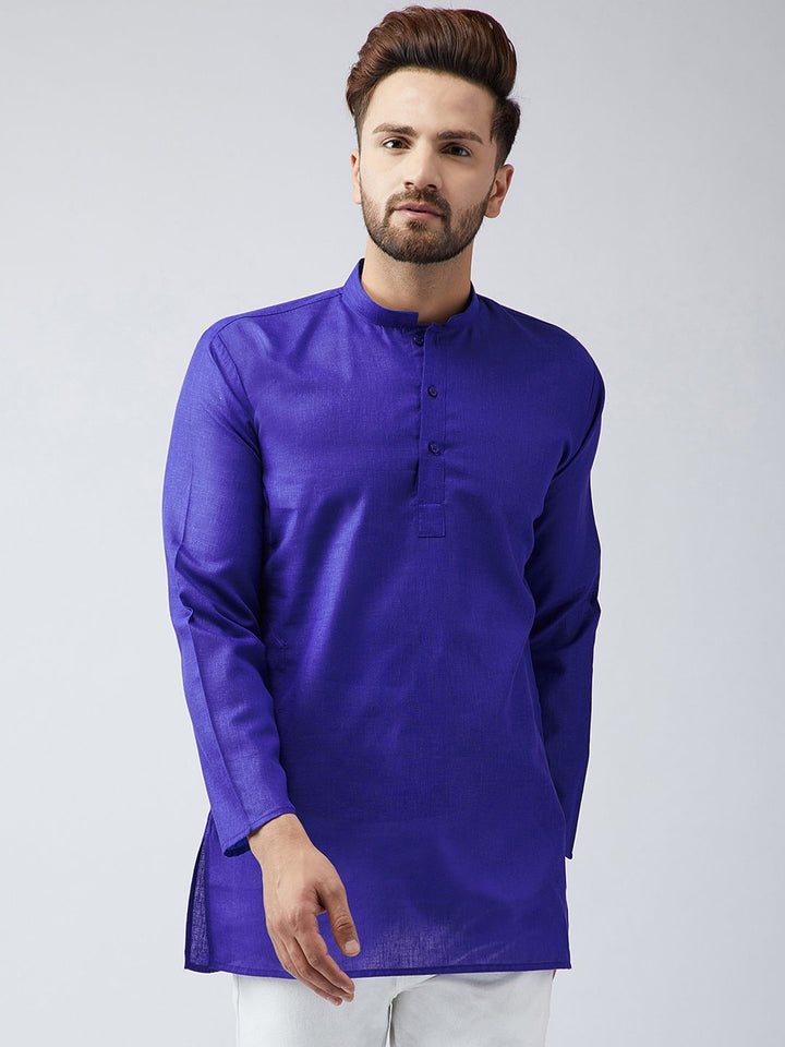 SOJANYA Lelaki Biru Solid Kurta Lurus