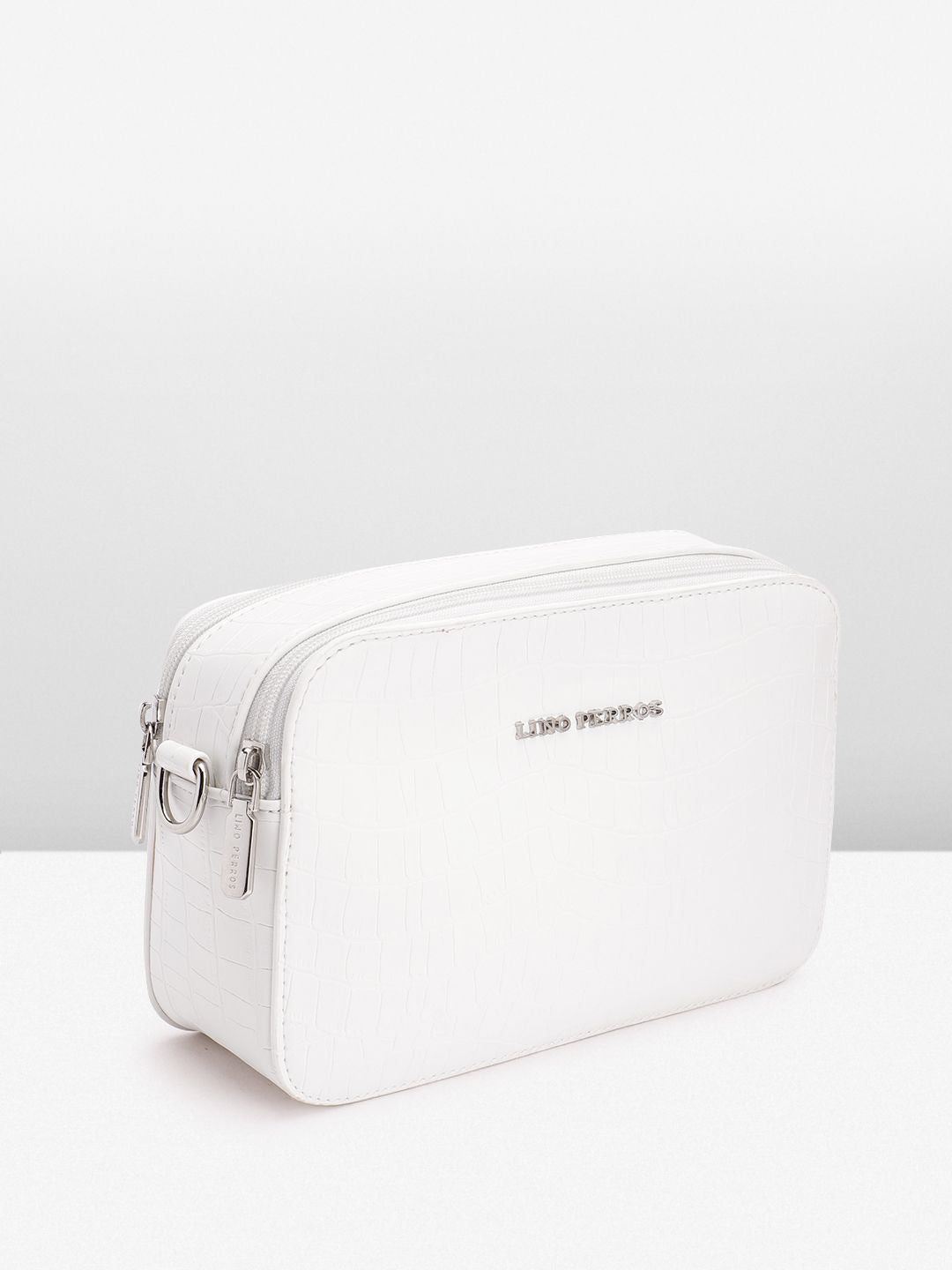 Lino Perros Croc Textured Structured Sling Bag