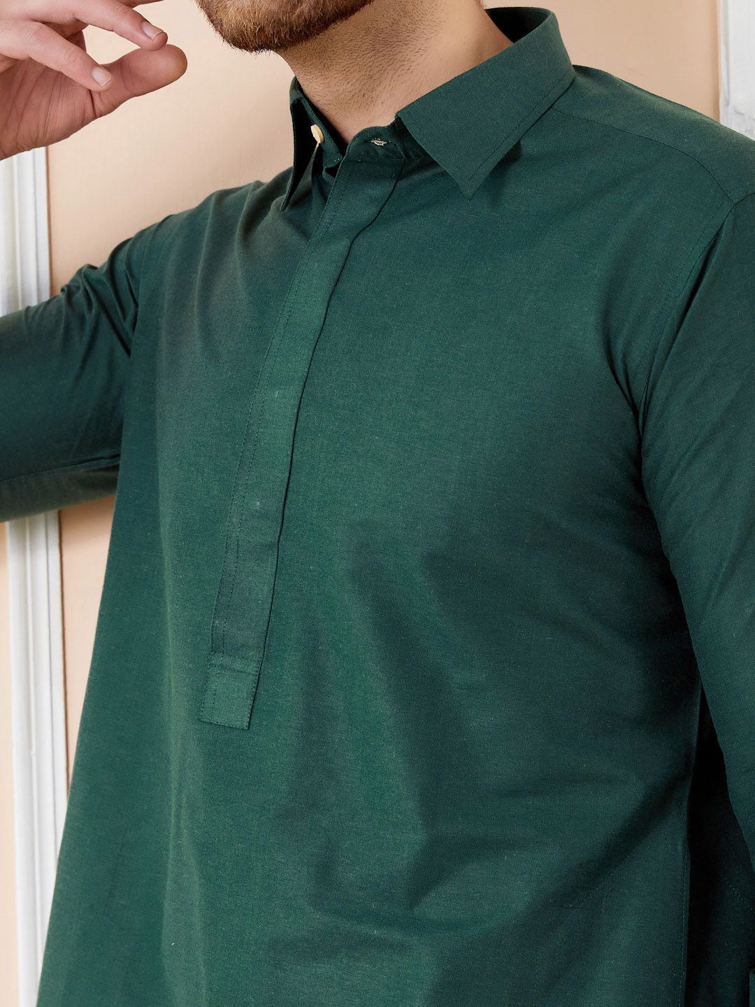 See Designs Shirt Collar Cotton Pathani Kurta