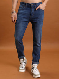 HIGHLANDER Men Slim Fit Mid-Rise Light Fade Clean Look Stretchable Jeans