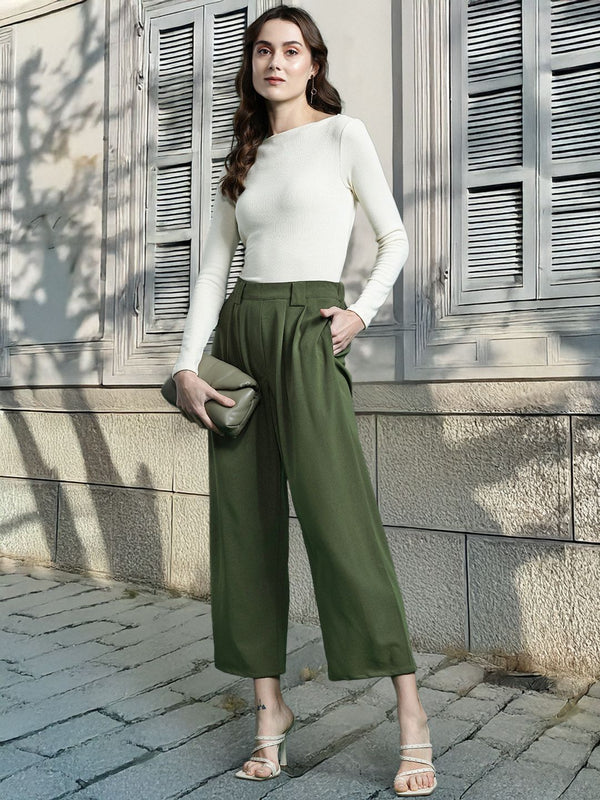 DressBerry Women Pleated Culottes