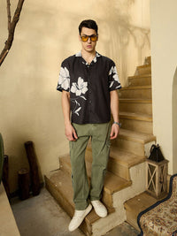 DENNISON Men Floral Printed Drop Shoulder Oversized Shirt