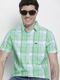 The Indian Garage Co Men Slim Fit Tartan Checked Casual Shirt