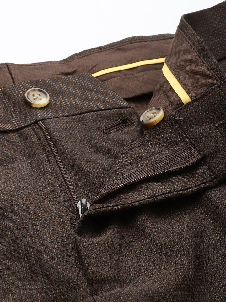 Raymond Men Textured Slim Fit Formal Trousers