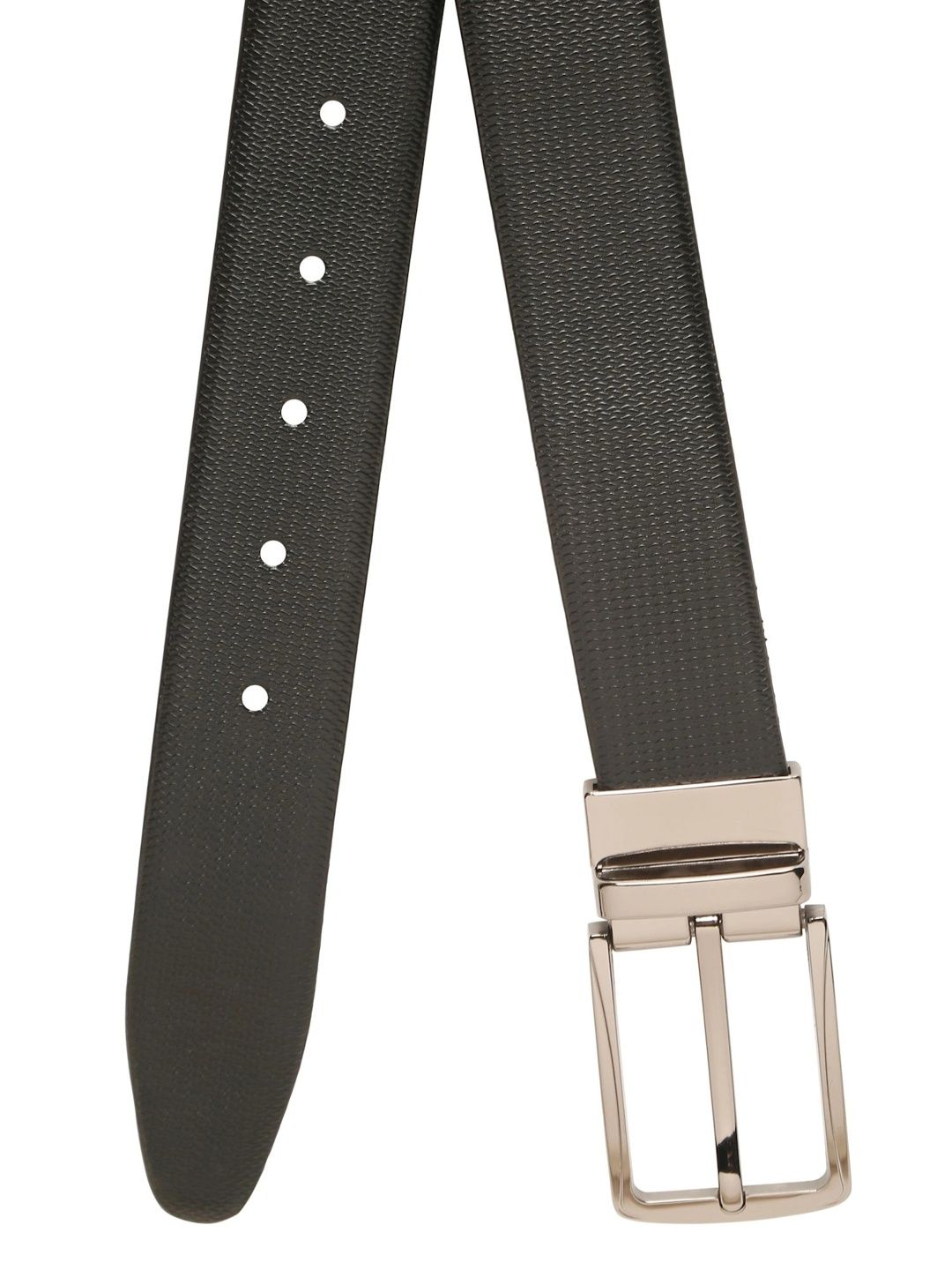Teakwood Leathers Men Textured Leather Reversible Formal Belt
