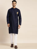 Anug by SOJANYA Men Navy Blue Patchwork Kurta