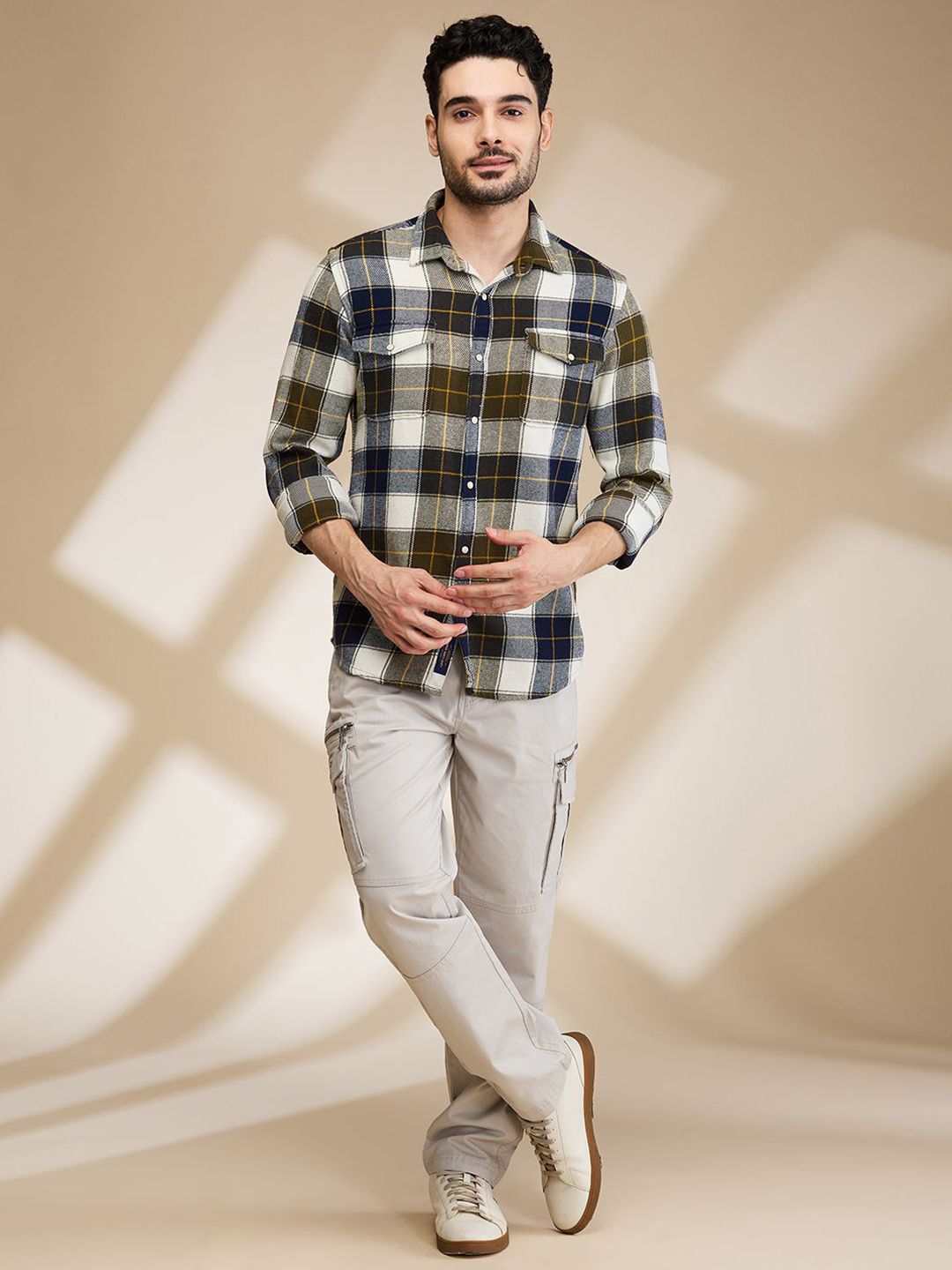 Being Human Men Slim Fit Tartan Checks Opaque Checked Casual Shirt
