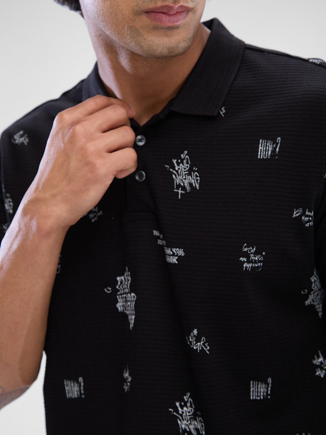SPYKAR Men Polo Collar Conversational Printed Slim Fit T-shirt
