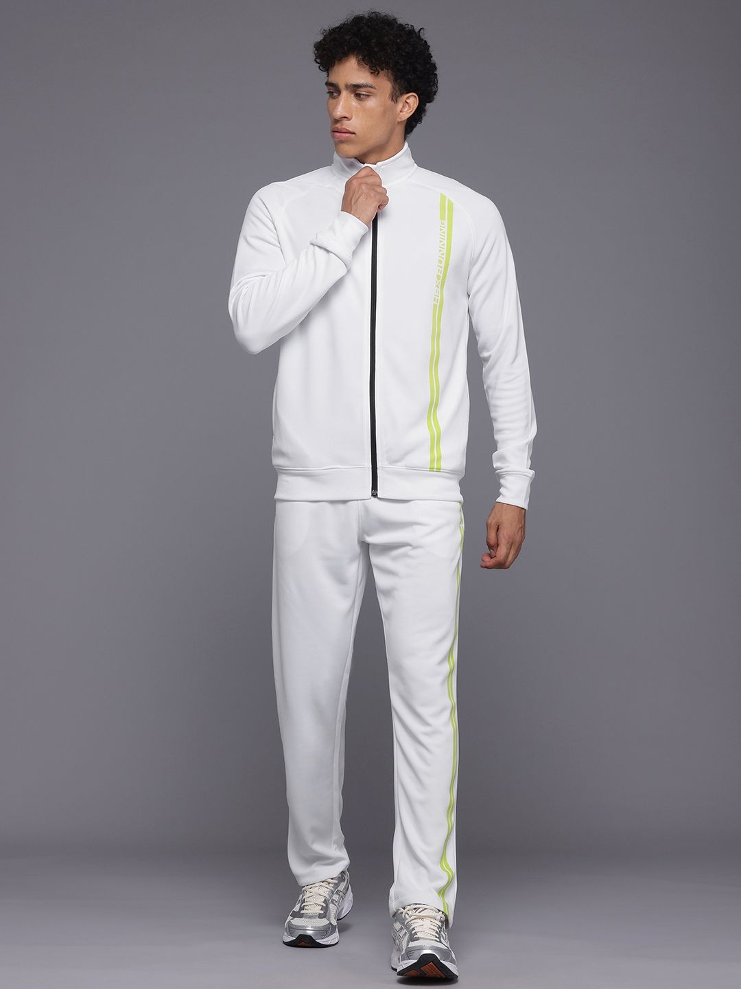 HRX by Hrithik Roshan Striped Detail Rapid-Dry Running Zip-Up Tracksuit