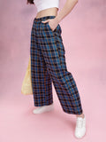 DressBerry Women Checked Pleated Trousers