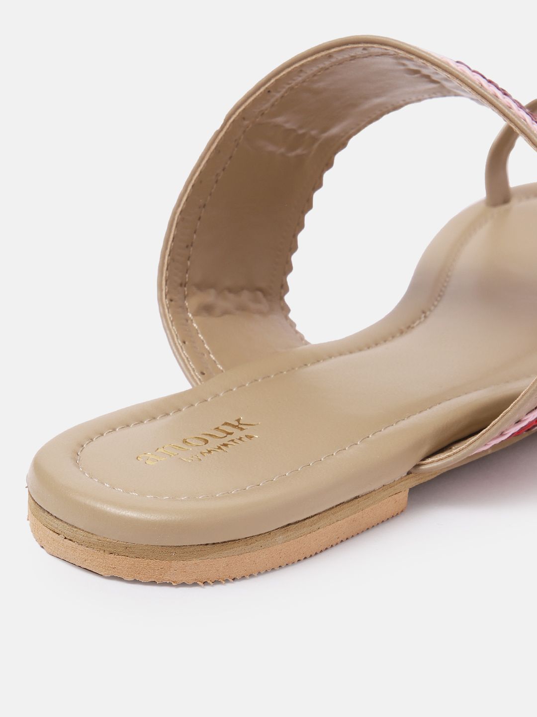 Anouk Women Woven Striped Ethnic One Toe Flats