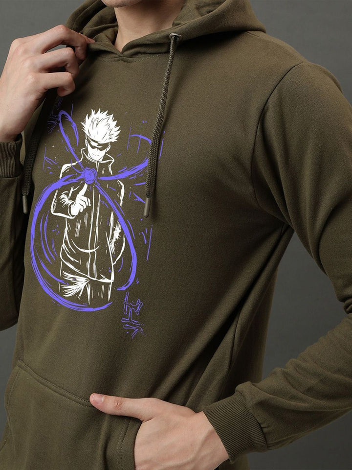 ADRO Men Printed Hooded Sweatshirt