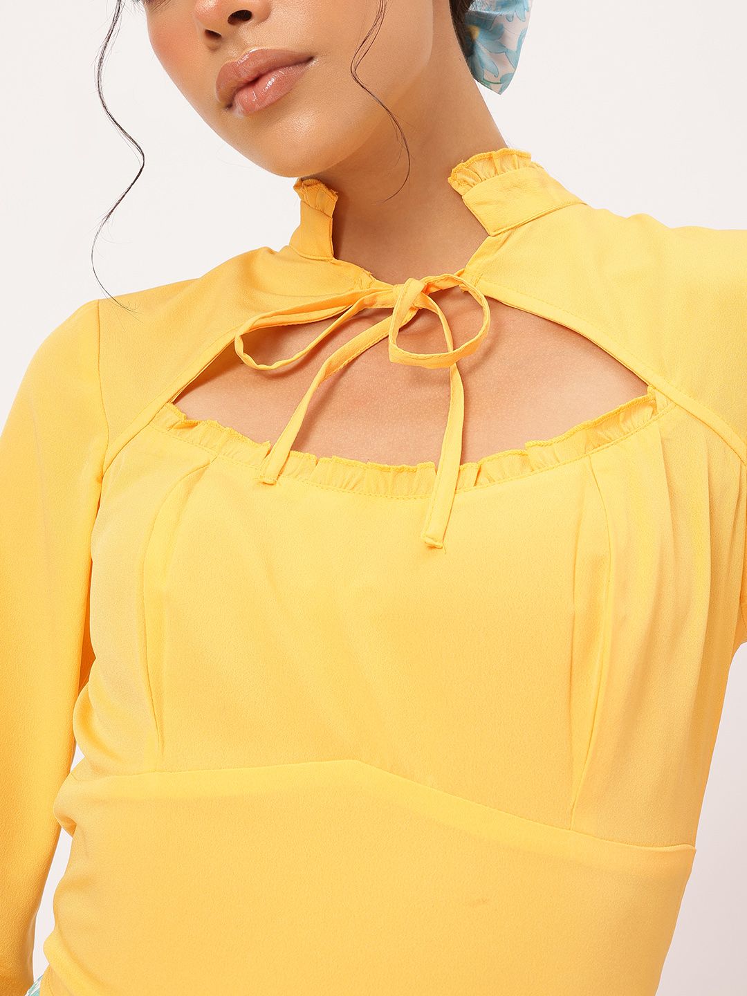 DressBerry Cutesy Tie-Up Soft Girl Empire Top