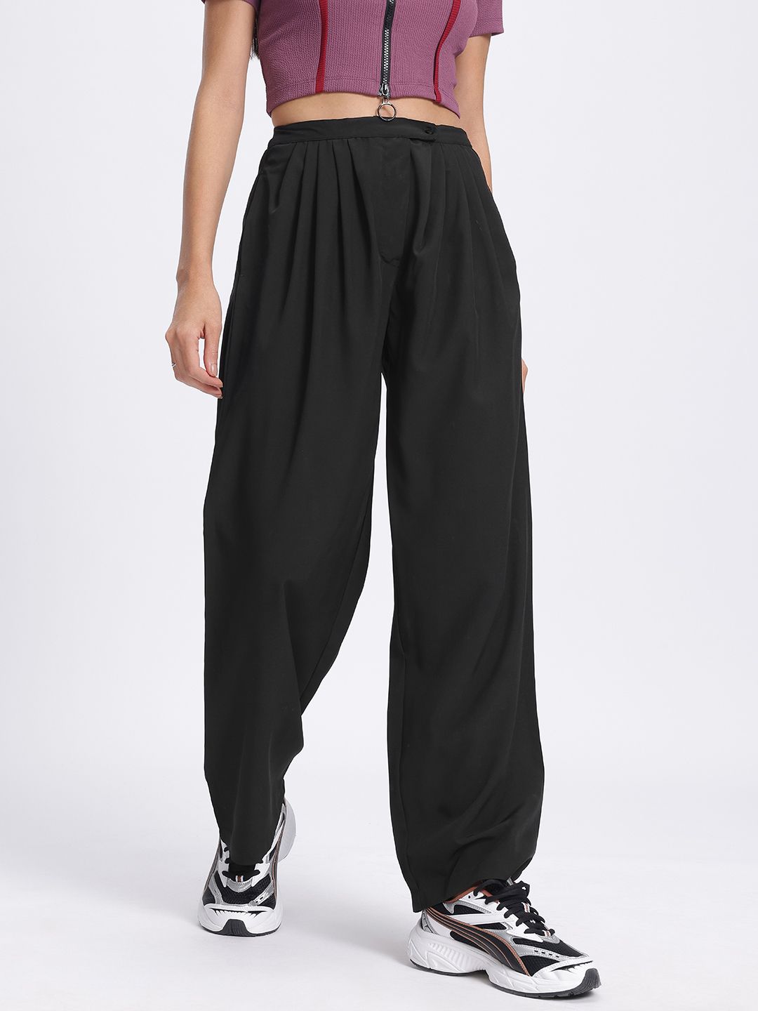 DressBerry Women Pleated Perfection Regular Trouser