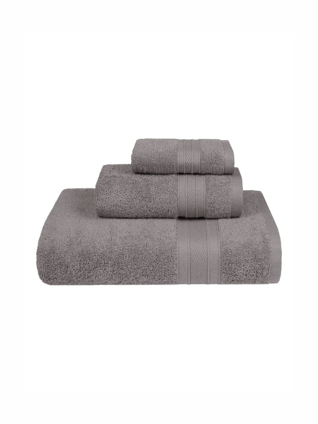 MYTRIDENT Soft Comfort Charcoal 3 Pieces Pure Cotton 500 GSM Towel Set