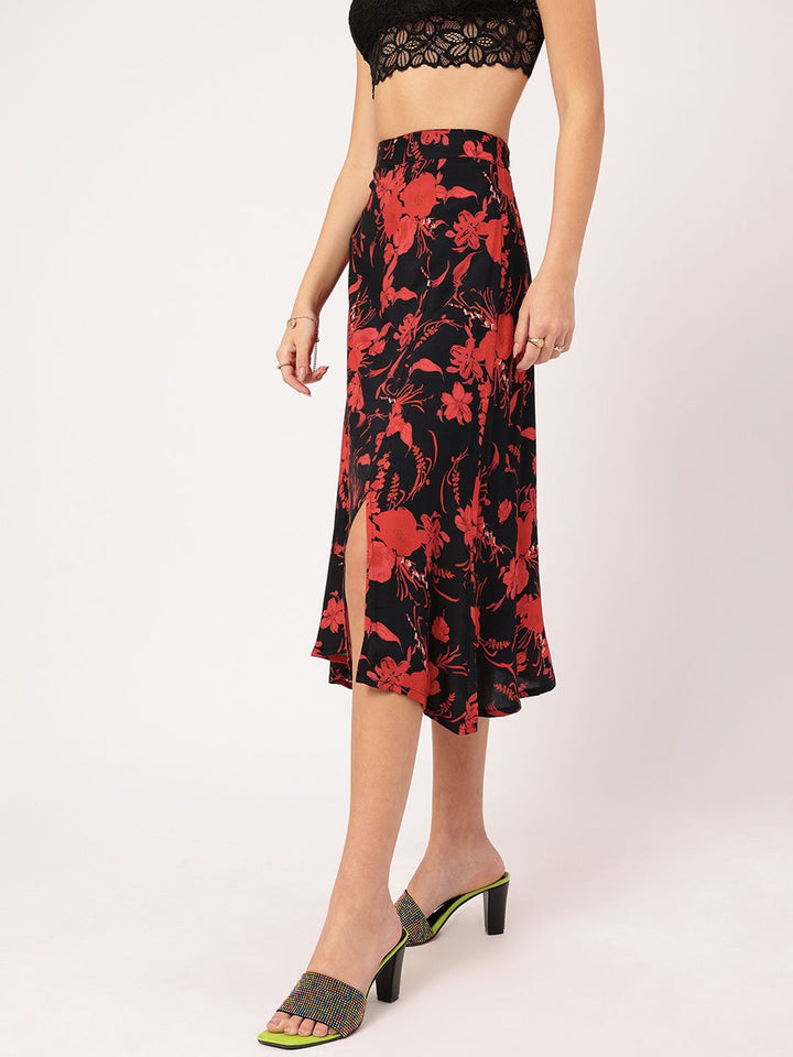 DressBerry Floral Fantasy A-Line Skirt