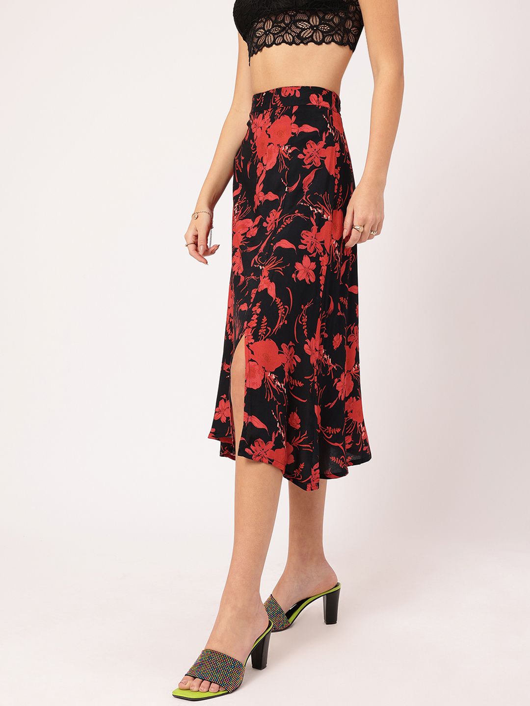 DressBerry Floral Fantasy A-Line Skirt