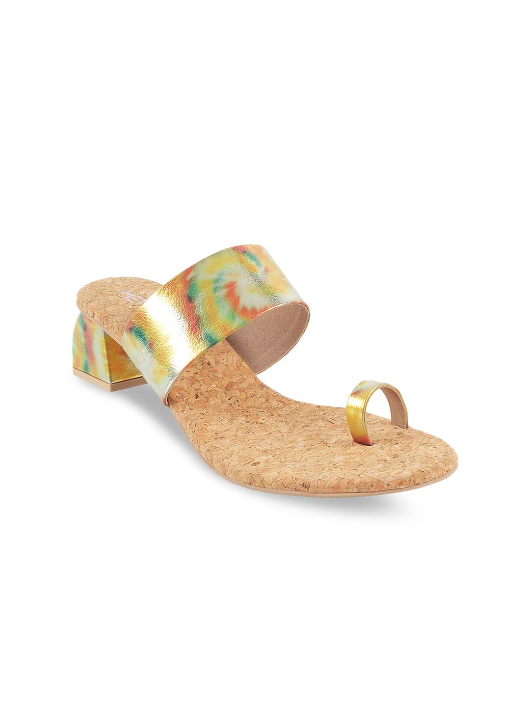 Metro Printed One Toe Block Heels
