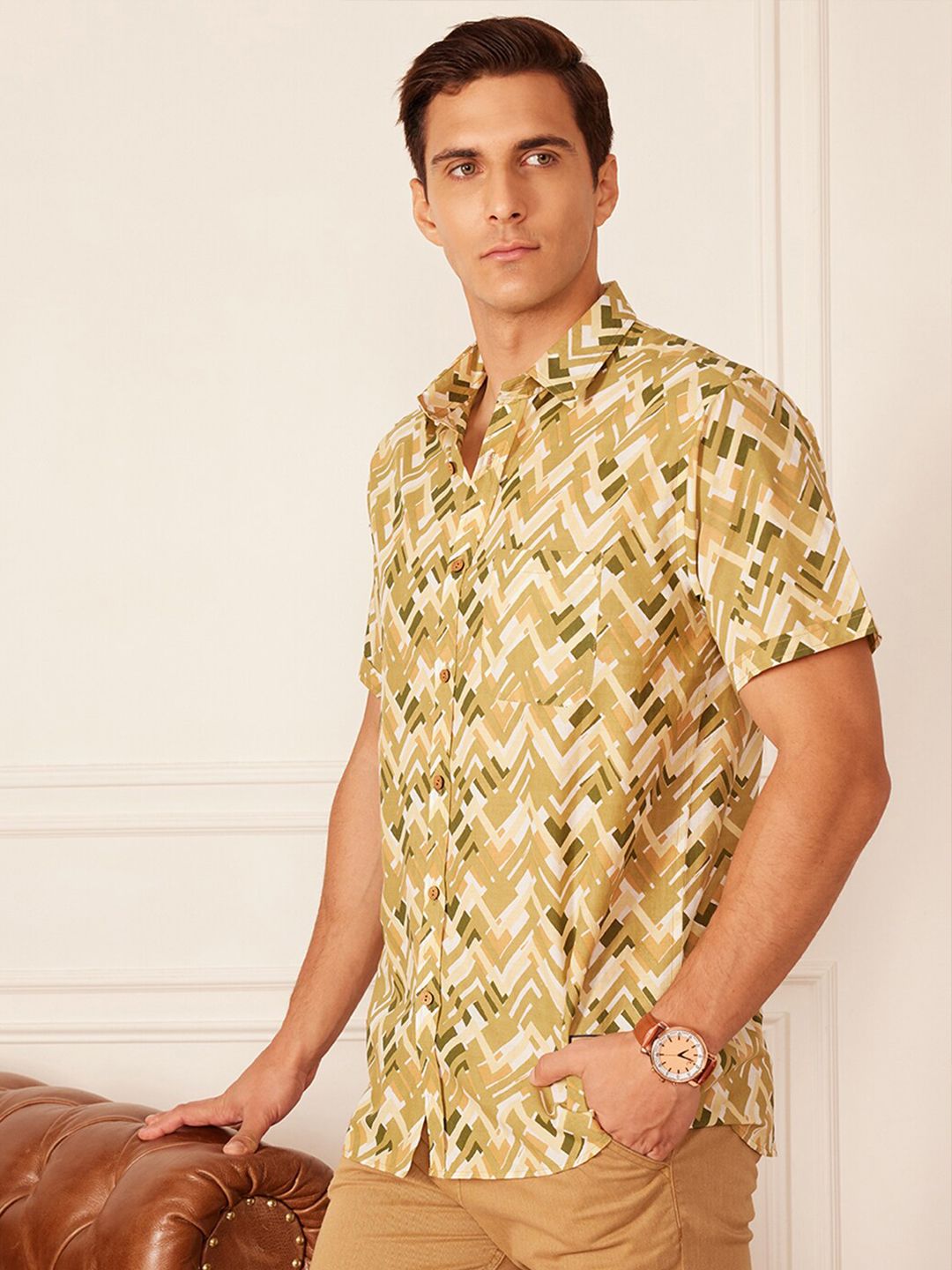 DENNISON Smart Block Printed Casual Shirt