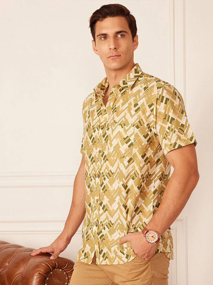 DENNISON Smart Block Printed Casual Shirt