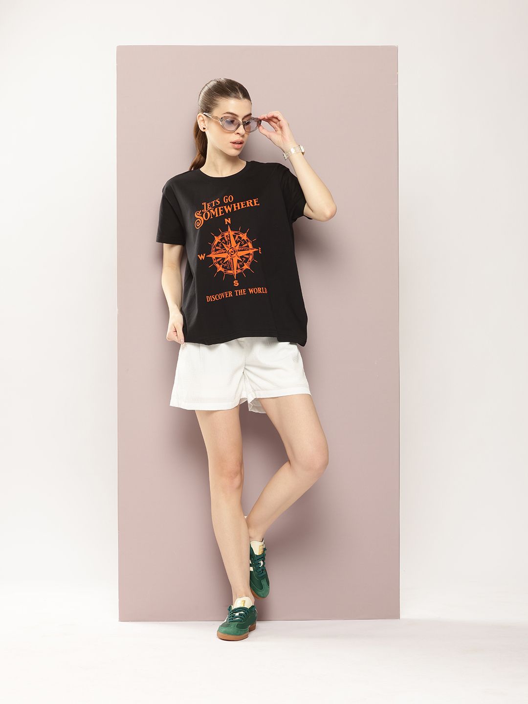 DILLINGER Printed Drop-Shoulder Sleeves Pure Cotton Boxy T-shirt