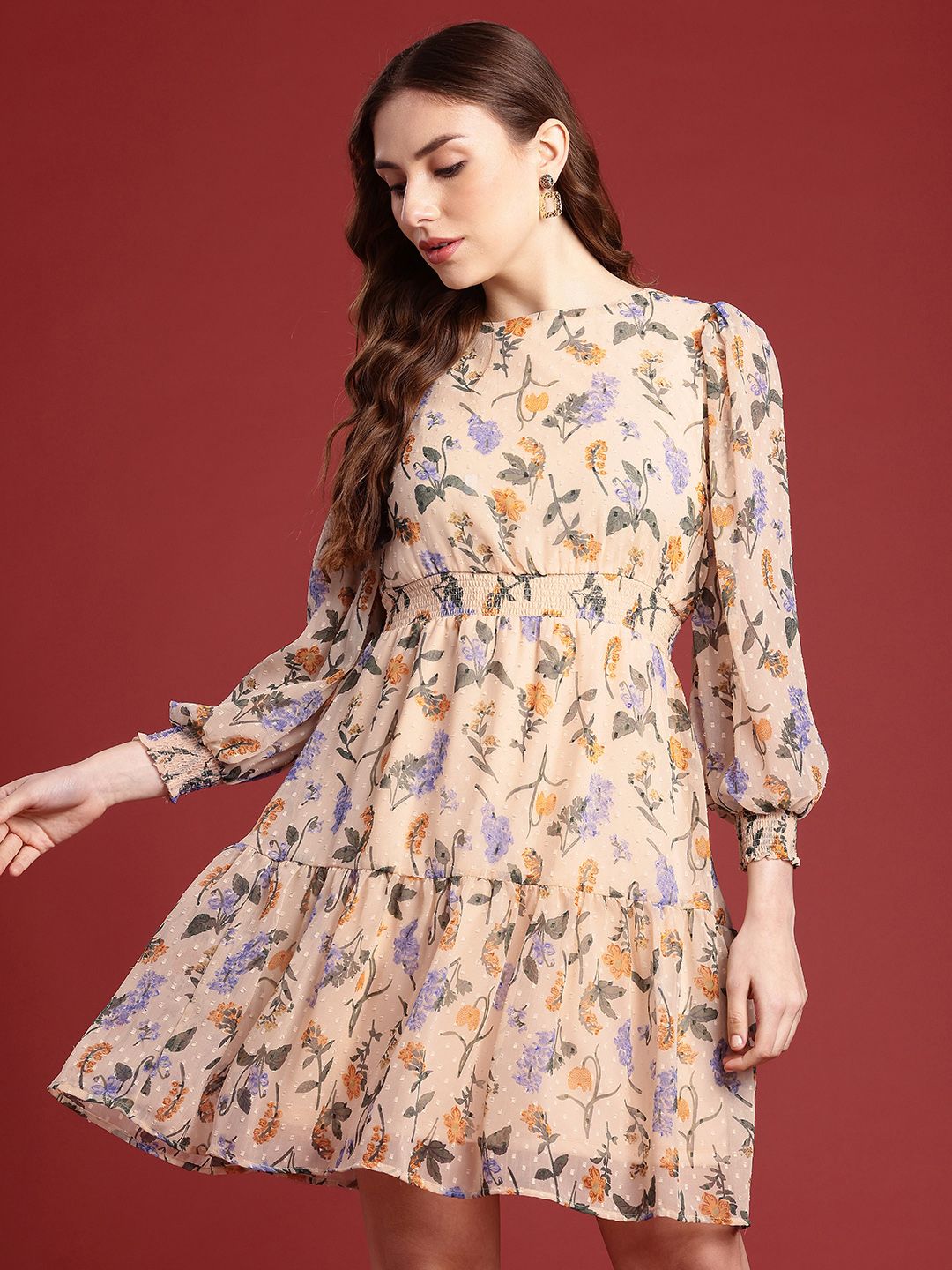 all about you Floral Print Fit & Flare Dress