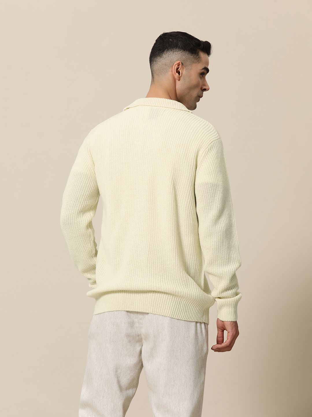 Mr Bowerbird Men Solid Chunky Ribbed Oversized Cardigan